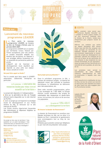 La Feuille du Parc n°2 – Automne 2023