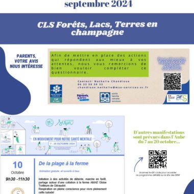Animations du CLS Forêts, Lacs, Terres en Champagne