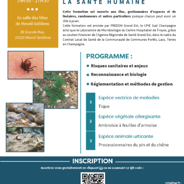 Formation sur les espèces à enjeux pour la santé humaine – Mardi 29 octobre 2024, Mesnil-Sellières