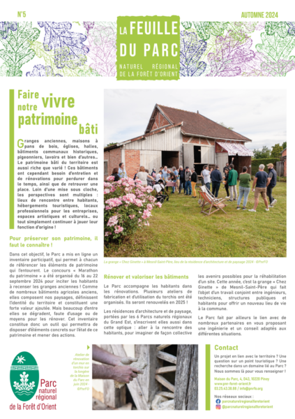La Feuille du Parc n°5 – Automne 2024