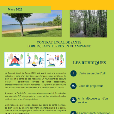 Flash info – Contrat Local de Santé « Forêts, Lacs, Terres en Champagne »
