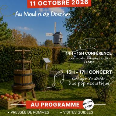 Fête de la pomme au four au Moulin de Dosches : rendez-vous le 11 octobre 2026 !